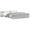 vidaXL Bedframe met hoofd- en voeteneinde grijs sonoma 200x200 cm
