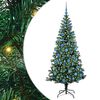 vidaXL Kunstmatig Voorverlicht Kerstboom Groen 180 cm PVC en Metaal