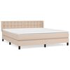 vidaXL Boxspring met matras kunstleer cappuccinokleurig 160x200 cm