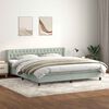 vidaXL Boxspring met matras fluweel lichtgrijs 180x210 cm