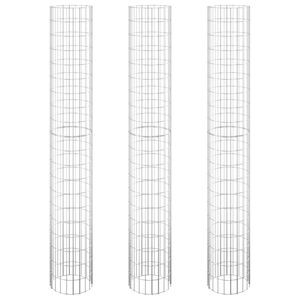 vidaXL Gabion plantenbakken 3 st rond verhoogd &Oslash;30x200 cm staal