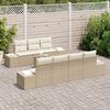 vidaXL Tuinbankenset met kussen 8 pcs Beige poly rattan