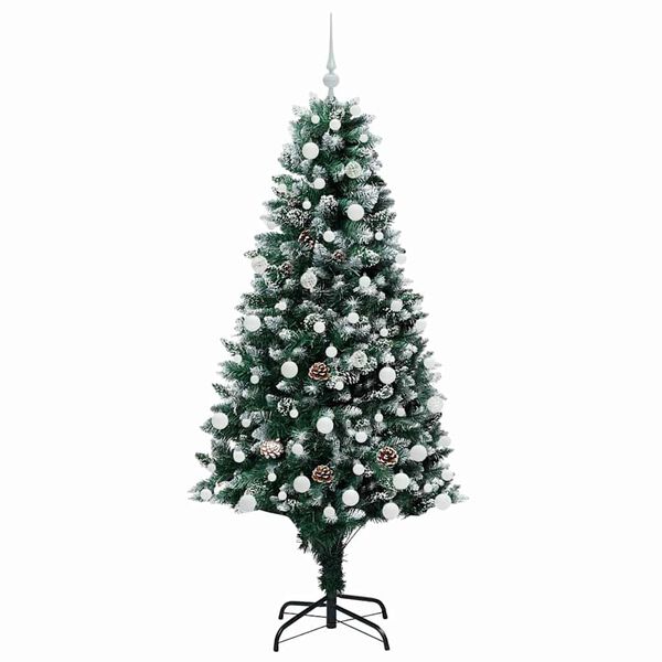vidaXL Kunstkerstboom Groen 180 cm PVC en Staal en Kunststof