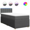 vidaXL Boxspring met matras stof donkergrijs 80x200 cm
