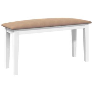 vidaXL Bank 90 cm massief hout rubber wit