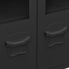 vidaXL Dressoir industrieel 105x35x62 cm metaal en glas zwart