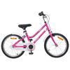 vidaXL Kinderfiets 18 Inch voor 5-7 jaar Roze Wit