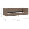 vidaXL Slaapbank met matras en USB stof taupe 90x200 cm
