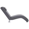 vidaXL Chaise longue met kussen kunstleer grijs