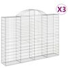 vidaXL Schanskorven 3 st gewelfd 200x30x140/160 cm ijzer