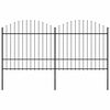 vidaXL Tuinhek met speerpunt staal 337x175 cm zwart