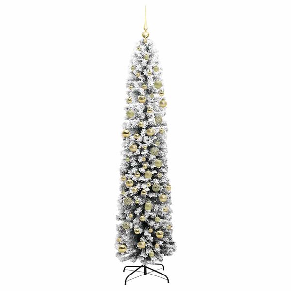 vidaXL Kunstkerstboom Groen 210 cm PVC en Staal en Kunststof