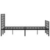 vidaXL Bedframe met hoofd- en voeteneinde metaal zwart 135x190 cm
