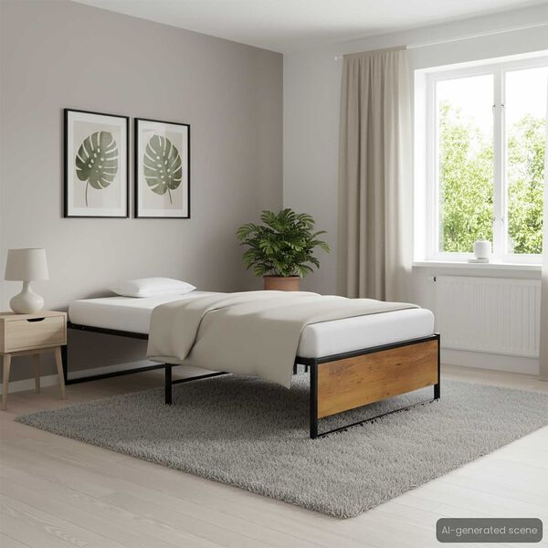 vidaXL Bedframe metaal zwart 100x200 cm