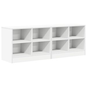 vidaXL Bed kast met plank 2 st Wit 66 x 33 x 48 cm Bewerkt hout