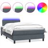 vidaXL Boxspring met matras en LED fluweel donkergrijs 120x210 cm