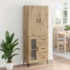 vidaXL Highboard Artisan Eiken 69,5 x 34 x 180 cm Bewerkt hout