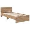 vidaXL Bedframe met hoofdeinde Artisan Eiken 90 x 190 cm Bewerkt hout