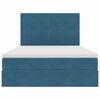 vidaXL Opbergbed met LED met matras Donkerblauw 140 x 200 cm Fluweel
