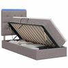 vidaXL LED Opslagbed met Matras Taupe 90 x 190 cm Stof