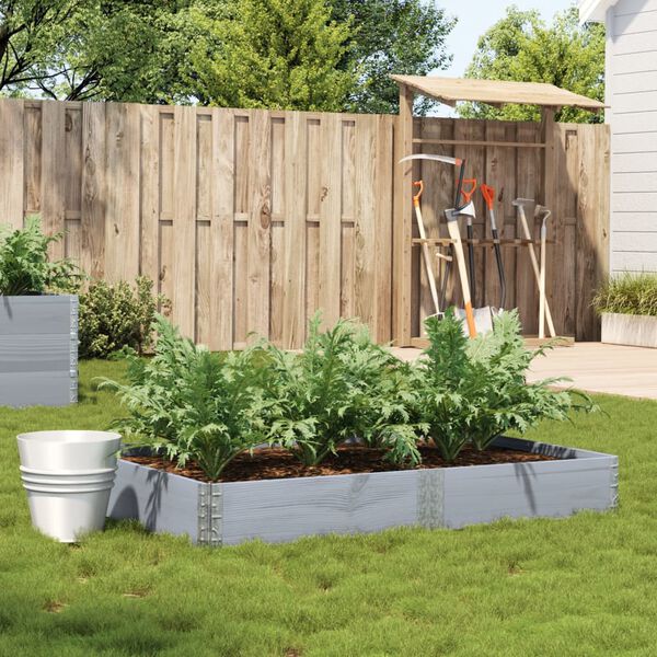 vidaXL Plantenbak 150x100 cm massief grenenhout grijs