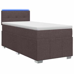 vidaXL Boxspringbed met matras Donkerbruin 90 x 200 cm Stof