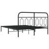 vidaXL Bedframe met hoofdbord metaal zwart 135x190 cm