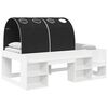 vidaXL Bedframe met tunnel met plank 3 pcs Wit en zwart Bewerkt hout