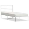 vidaXL Bedframe met hoofdbord metaal wit 90x190 cm