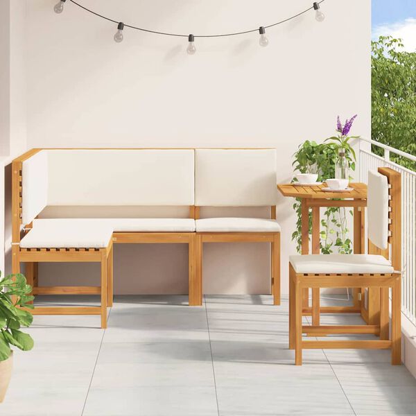 vidaXL Tuinbankset 4 pcs Bruin Massief Acaciahout