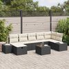 vidaXL Tuin Sofa Set met kussen 8 pcs Zwart poly rattan