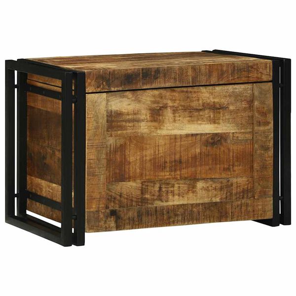 vidaXL Opbergbox Bruin en zwart 60 x 40 x 41 cm Massief Mango Hout