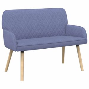 vidaXL 2-zitsbank met massief houten poten 2-zits Jeans Blauw