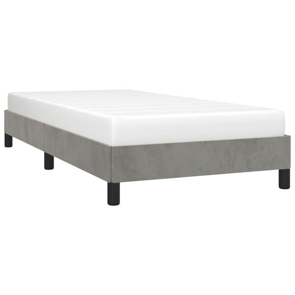 vidaXL Bedframe zonder matras 100x200 cm fluweel lichtgrijs