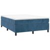 vidaXL Boxspring met matras fluweel donkerblauw 140x200 cm