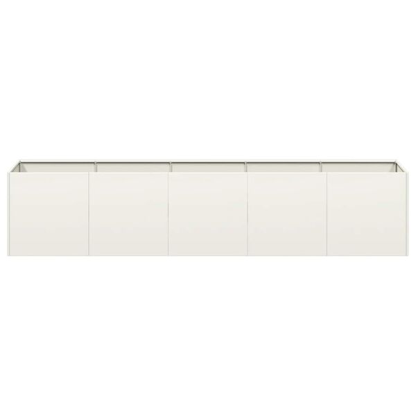 vidaXL Plantenbak 200x40x40 cm koudgewalst staal wit