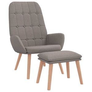vidaXL Relaxstoel met voetenbank stof taupe