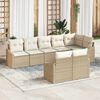 vidaXL Tuinbankenset met kussen 8 pcs Beige en Wit poly rattan