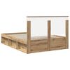 vidaXL Bedframe Ambachtelijk eiken 135 x 190 cm Massief grenenhout