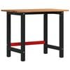 vidaXL Werkbank 100x60x81,5 cm massief eikenhout lichtbruin