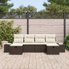 vidaXL Tuin Sofa Set met kussen met opslag 6 pcs Bruin poly rattan