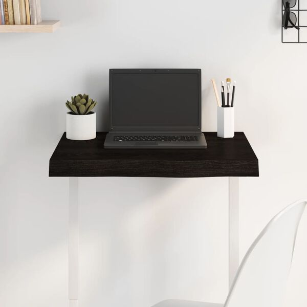 vidaXL Tafelblad 60x40x(2-6)cm behandeld massief eikenhout donkerbruin