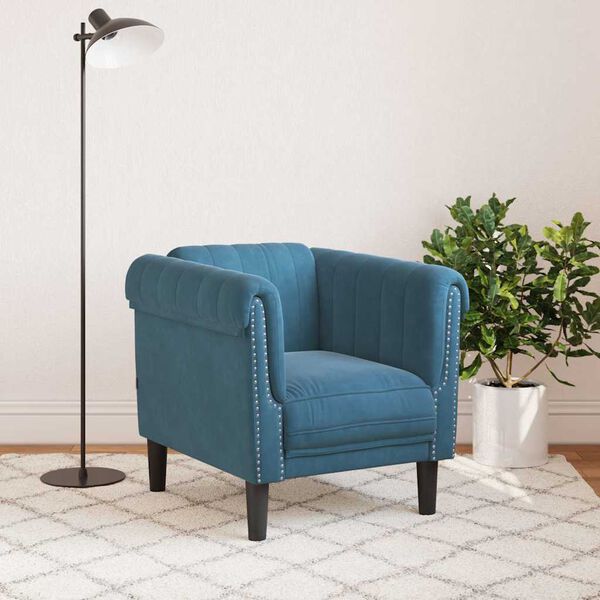 vidaXL Fauteuil fluweel blauw