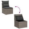 vidaXL Tuinbankenset met kussen met opslag 9 pcs Grijs poly rattan