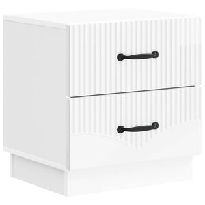 vidaXL Nachtkastje Hoogglans Wit 43 x 34,5 x 44,5 cm Bewerkt hout