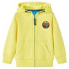 Kindervest met capuchon en rits 128 lichtgeel