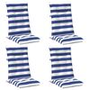 vidaXL Buiten Kussen 4 st Stof Blauw en Wit 120 x 50 x 7 cm