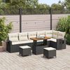 vidaXL Tuinbankenset 9 pcs Zwart poly rattan