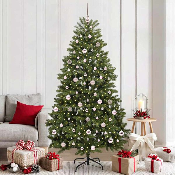 vidaXL Kunstkerstboom met 300 LED Groen 210 cm PVC en Metaal