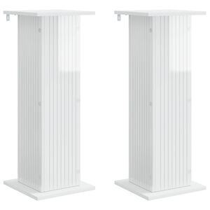 vidaXL Plantenstandaard 2 st Hoogglans Wit 30,5 x 30 x 80,5 cm